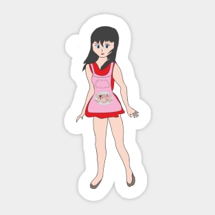 The girl in the pink apron Sticker